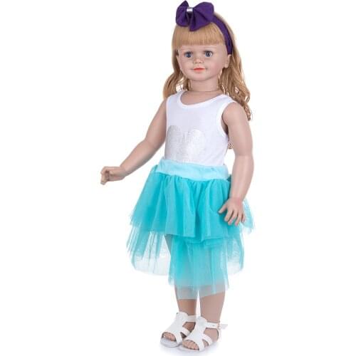 Bebes doll with Gold Wave Hair Stand Baby Dolls 78 CM Smiling Huge Baby Toddler Girl 3-4 Years Kids Present High Quality Toys