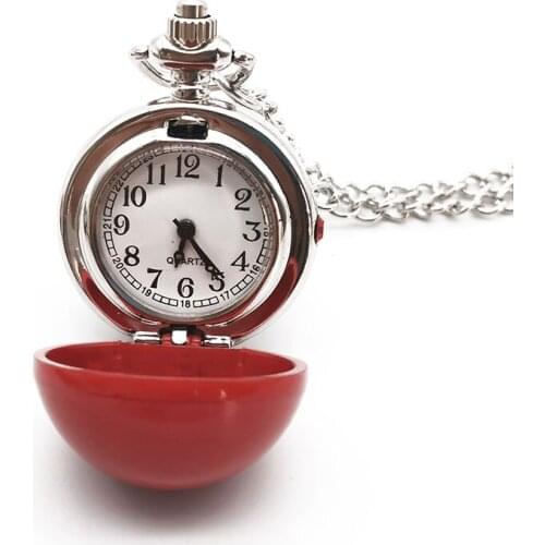 Lovely Ball Shape Polish Vintage Quartz Pocket Watch Mens Pendant Neckalce Chain Smooth Pocket Watches Relogio De Bolso Gift men