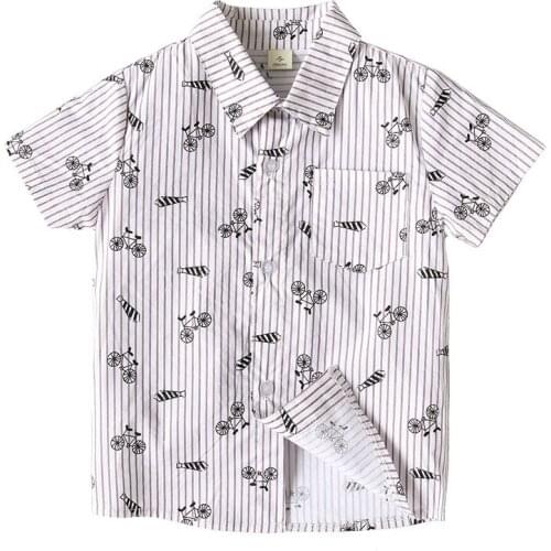 Kids fashion Shirts bicycle full printed Children Clothing New Summer children Short Sleeve T Shirts Cotton Tops