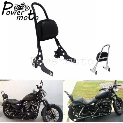For Harley Iron Sportster 48 XL883 XL1200 C R S T N L XL1200V 1996-18 Motorcycle Detachable Sissy Bar Backrest w/ Passenger Pad