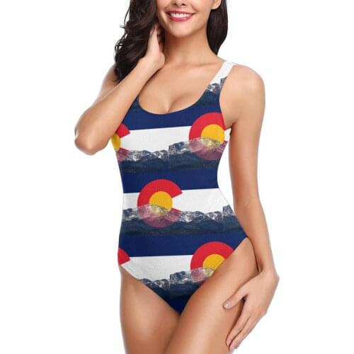 Women 2021 sexy Bikinis Pikes Peak Colorado Flag Women Swimsuit One Piece Swimwear R333 Beach wear For Women