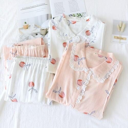 Fdfklak Cotton Maternity Pijamas For Pregnant Woman Spring Autumn Pink/White Print Nursing Pyjama Pregnancy Sleepwear