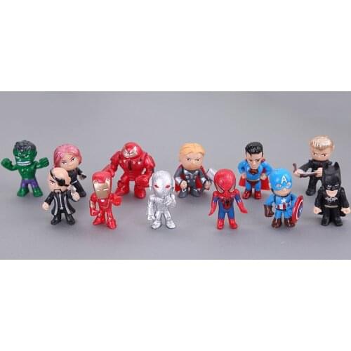 Random 1 Avengers Iron Man Spiderman Thor Captain America Hulk Model Marvel Cartoon Anime Figure Disney Dolls Desktop Decoration
