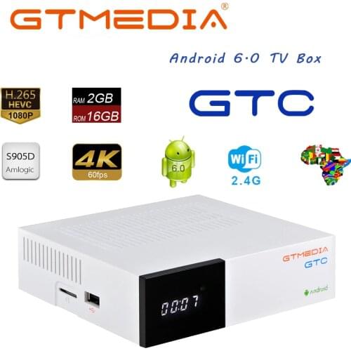 GTMEDIA GTC 4K Android TV Box Receptor Youtube DVB-S2 DVB-T2 Cable Bluetooth 4.0 Satellite Receiver HD 1080P Ccam spain Box