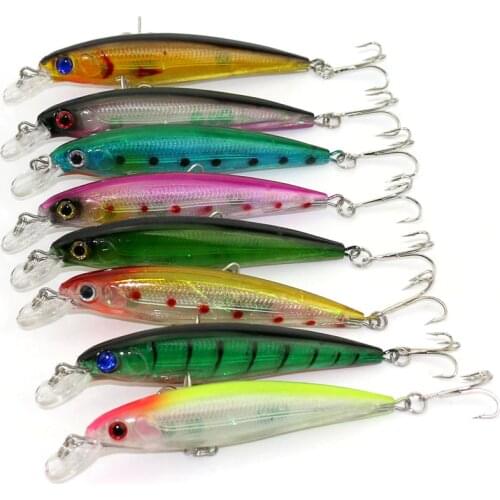 HENGJIA 8PCS 11CM-13.4G Hard Bait Brand New Minnow Fishing Lures 4# Hooks Tackle Pesca Wobbler isca artificial 3d Swim bait