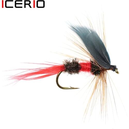 ICERIO 5PCS Gray Wing Dry Wet Flies Royal Coachman Trout Fishing Fly Lure Baits #10