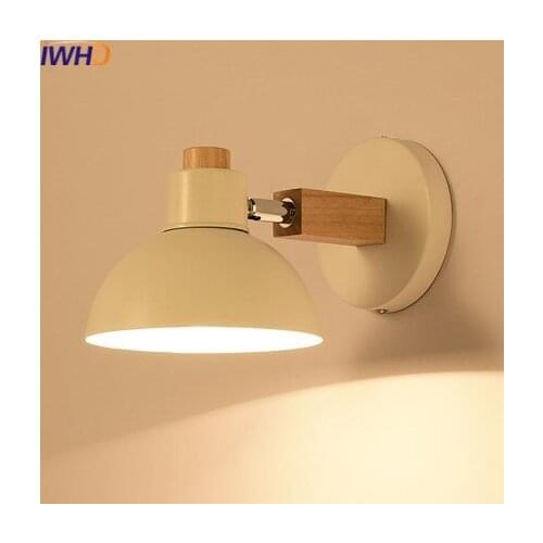 IWHD Nordic Style Arm Wall Sconce LED Wall Lamp Modern Iron Wall Light Fixtures Stairway Lighting Wandlamp Bedroom Abajur