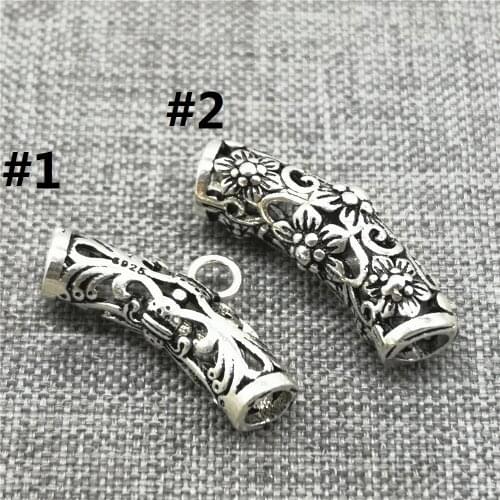 3pcs of 925 Sterling Silver Flower Curve Tube Bail Beads for Floral Bracelet