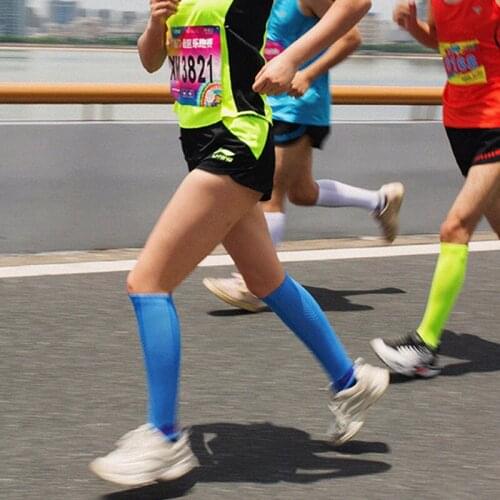 Unisex Sport Compression Socks moisture wicking Adults Outdoor Color Block Hosiery for Running Yoga Basketball Mountaineering