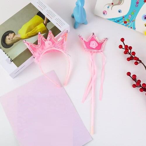 Girls Kids Princess Crown Magic Wand Rod Party DIY Decoration Halloween Holiday Festival Birthday Favors Gift