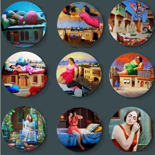 Mahmoud Fahmi Abbod Wall Plate Fashionable Art Plate European Style Decorative Plate Home Restaurant Studio Wall Background