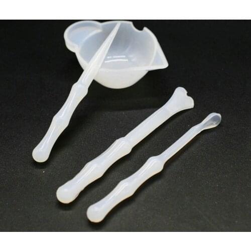 4Pcs Reusable Mixing Measuring Cups UV Resin Mold DIY Epoxy Resin Casting Jewelry Tool Kit Including Silicone Cup Stirrers Spoon