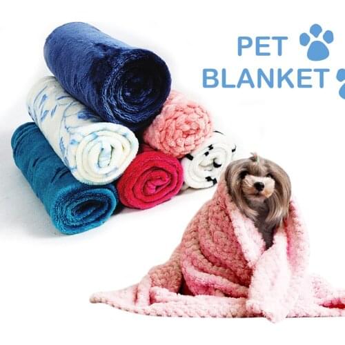 Soft Pet Dog Blanket Thicken Dog Mat Warm Flannel Dog Cat Bed Pet House Double Sided Portable Washable Rug Dog Nest Mat Warm