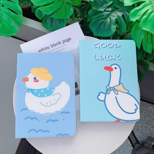 Good Luck Effort Struggle Swimming Duck Soft Tablet Protective Case For iPad Air 1 2 3 Mini 4 5 Pro 2017 2018 2019 2020 Cover