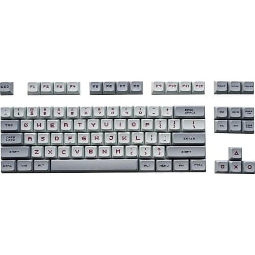 104 Keys Grey&White Keycap Set XDA Profile PBT DYE-Sub 2.25U 2U 1.75U Keycaps Compatible with 87 96 104 Mechanical Keyboard