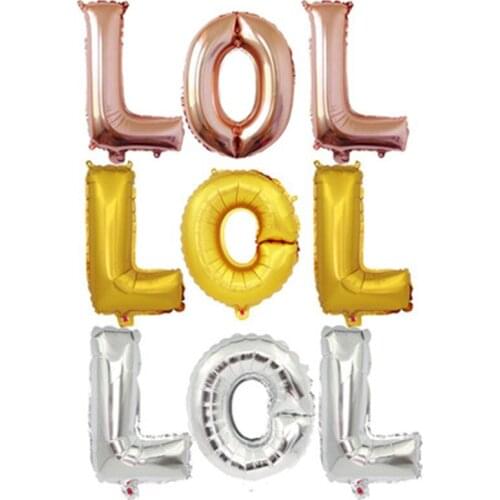 16 Inch LOL Aluminum Film Alphabet Set Birthday Game Party Decoration Aluminum Foil Balloon