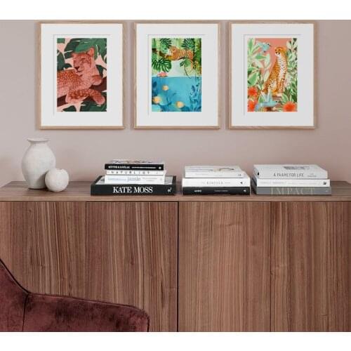 Leopard Tropical Leaf Plant Wall Art Canvas Painting Bohemian Style Nordic Posters And Print Decoration Pictures For Living Room