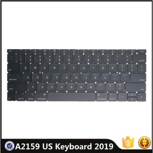 Original A2159 US Standard Keyboard for Macbook Pro 13.3'' 2019 Year Small Enter English Keycaps Laptop Spare Replacememt Tested