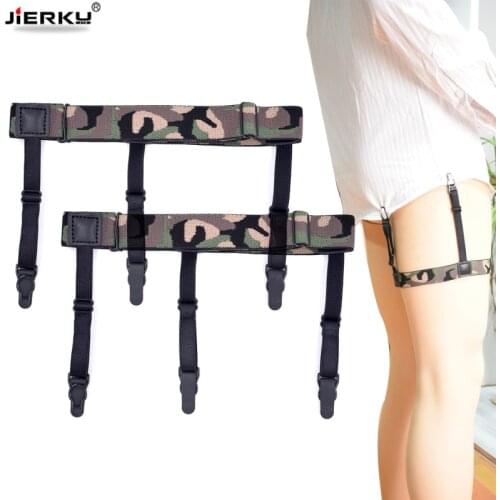 JIERKU Shirt Garters Mans Shirt Stays Holder Leg Suspenders Shirt Braces Gourd buckle Shirt Garters 1pair GW08232