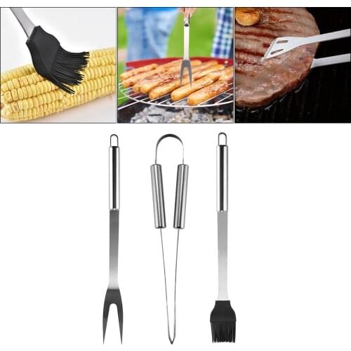 Complete BBQ Grill Tool Set Fork Barbecue Grilling Camping Cooking Tools Kit