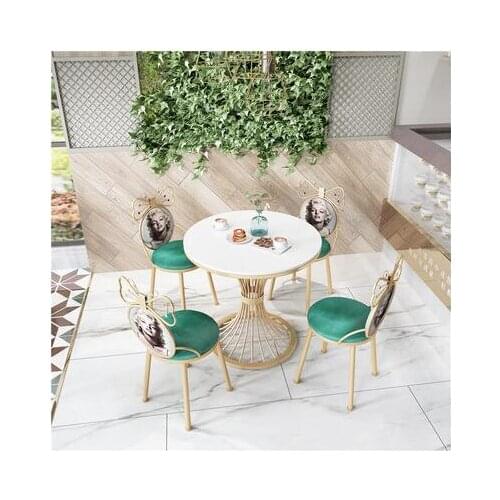 Simple negotiation table and chair combination leisure reception rest area business reception tea shop table small round table