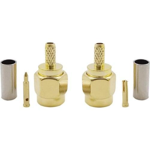 RP SMA Male Crimp Connector / SMA Male Plug RF Coaxial Coax Cable Crimp Connector Adapter for RG316 RG174 LMR100 Cable Wire