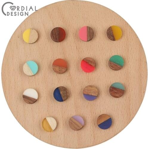 Cordial Design 200Pcs 10*10MM Jewelry Accessories/Hand Made/DIY Making/Natural Wood & Resin/Charms/Jewelry Findings & Components