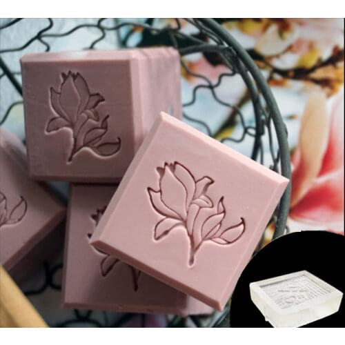 Rose Flower Beautiful Plants Style Soap Stamp Exquisite Acrylic Handmade Seal Natural For Soap Making Chapters