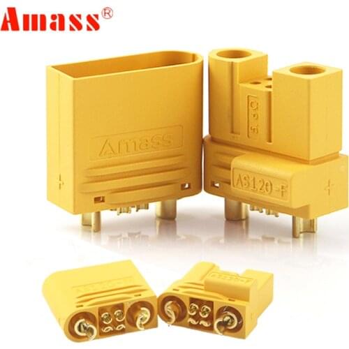 Amass AS120 Plug Lithium Battery Male Female Connector Plug with Resistance for RC Drone FPV Racing Multirotor Parts