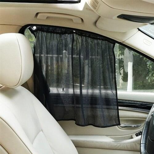 2pcs Car Interior Side Car Window Sunshade Curtain Cloth Universal Mesh 52 X 80cm UV Protection with Suction Cups Breathable