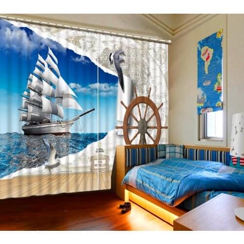 Modern living room curtains Luxury Blackout 3D Window Curtains For Living Room Bedroom boat curtains
