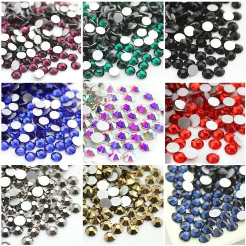 SS30 288Pcs Glitter Various 40 Color Rhinestone Crystal Flat back Nail Body Art Face Gem Wedding Dress Costume Craft Decorations