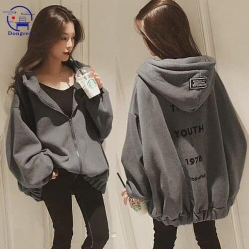 New pattern Plush Hoodie Female loose and thickened winter clothes women zip up anime hoodie Long Sleeve Sweatshirt