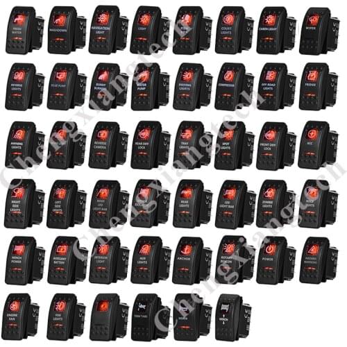 For 12V~24V Carling ARB Narva 5Pin SPST ON OFF Rocker Switch Red Led Light Bar Car Boat Truck Caravan Toggle Switch