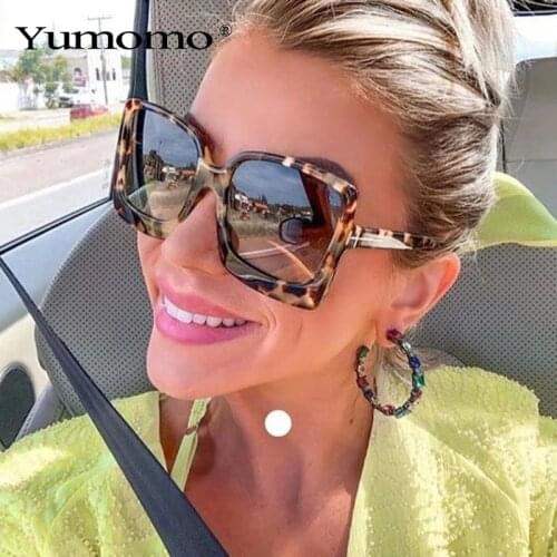 Vintage Candy Color Square Sunglasses For Women New Fashion Oversized Pink Green Sun Glasses Female Black Shades UV400