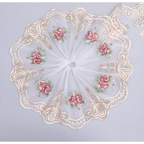 30Yards Hot Sale Golden Embroidery Lace Headdress Hair Accessories Trims Skirts 18CM