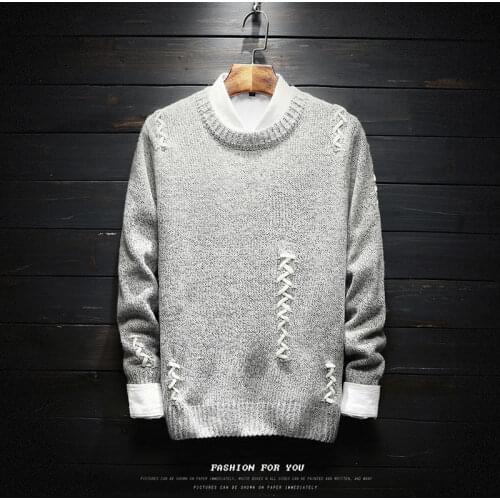 Winter versatile sweater mens slim Korean Trend thickened Pullover bottomed sweater sweater