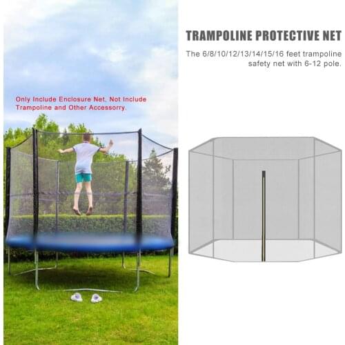 10/15 Feet Trampoline Enclosure Safety Net Replacement Safety Enclosure Net Indoor Outdoor Safe Netting For 6 Poles Or 12 Poles