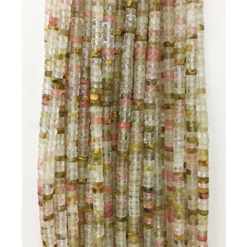 2*4mm Heishi Tourmaline Jade Flat Round Gemstone Small Natural Stone Rondelle Seed Spacer Disc Little Beads for Jewelry Diy