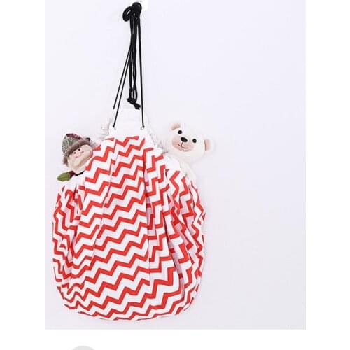 New design 2 IN 1 Multi-Func Portable Kids Toy Storage Bag Picnic Blanket Play Mat Toys Organizer Box Practical Storage Bags