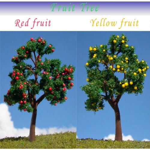 20pcs O Scale Pagoda Model Trees with Fruits 1:50 Fruit Trees Railroad Landscape 11CM