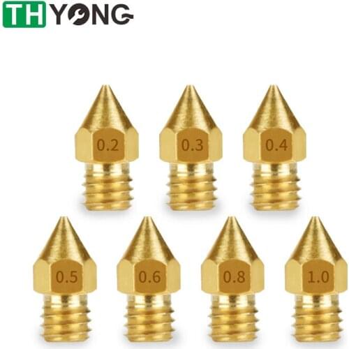3D Printer Accessories MK8 Brass Nozzle Extruder Print Head Nozzle For 1.75MM Anet A8 Makerbot CR10 CR10S Ender-3