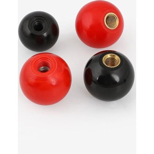 5Pcs Red Black Copper Core /Bakelite Core/Iron Core Ball Lever Knob Machine Tool Replacement Round Handle M5 M6 M8 M10 M12 M16