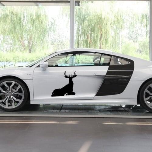 58cm x 51.8cm 2 x Deer Buck Hunting (one For Each Side) Car Sticker For Cars Side, Truck Window ,Auto Door Vinyl Decal 8 Colors
