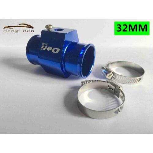 HB Racing Blue 32mm Water Temperature Sensor Adapter Radiator Hose TEMP Gauge Joint Pipe