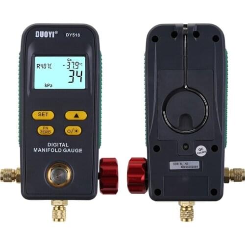 Q81C Refrigeration Digital Manifold Gauge Dy518 Car Air Conditioner Pressure Temperature Electronic Manometer Gauge Tester