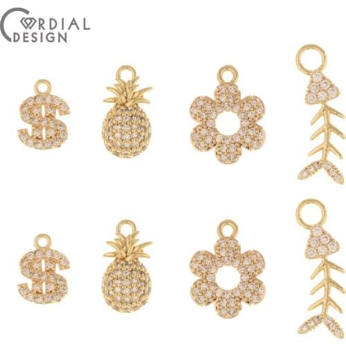 Cordial Design 20Pcs Jewelry Accessories/CZ Charms/Genuine Gold Plating/Hand Made/DIY Pendant/Earrings Findings & Components