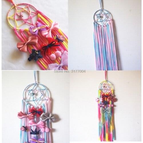 DHL 200pcs Girls' Hair Pin/Rope Storage Belt Barrette Organizer Kids Rainbow Color Hair Clips Holder DIY Hair Accessories