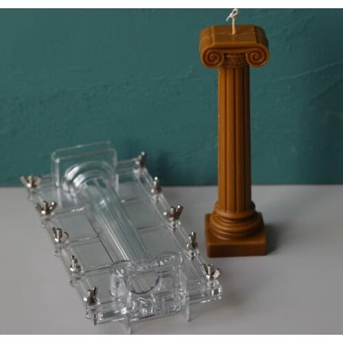 Roman column Acrylic Candle Mold Supplies DIY Match Large Cylinder Rib Clay Tool Church Party Aromatherapy Plastic Mould