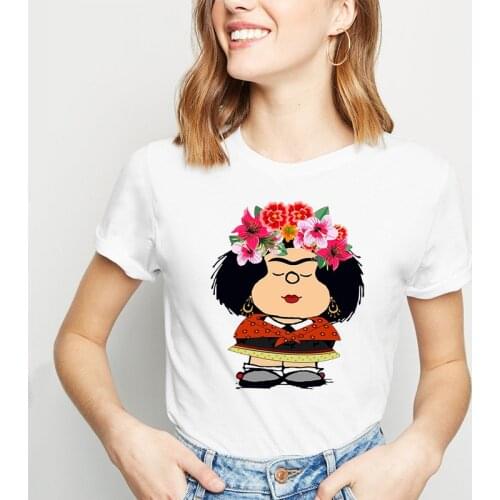Womens T-shirts Mafalda T-shirt Women Summer Harajuku Shirt Casual Short Sleeve Oversized T-shirt Streetwear Top Female T-shirt